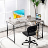 New 48' Home Office Table Reversible L Shaped Computer Desk Adjustable Shelf Gray