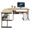 New L-Shaped Computer Desk Drafting Corner Table Workstation Home Natural