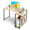 New  48' Home Office Table Reversible L Shaped Computer Desk Adjustable Shelf