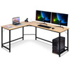 New L-Shaped Computer Desk Corner PC Laptop Gaming Table Workstation Office Natural