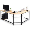 New L-Shaped Computer Desk Corner PC Laptop Gaming Table Workstation Office Natural