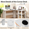 New  L-shaped Corner Computer Desk Home Office Writing Workstation w/ Storage Shelves