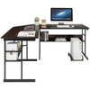 New L-Shaped Computer Desk Drafting Corner Table Workstation Home Espresso