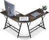 New L-Shaped Computer Desk with Metal Frame, Study Table for Home Office