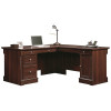 New Row Contemporary Wood L-Shape Computer Desk in Select Cherry