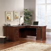 New Row Contemporary Wood L-Shape Computer Desk in Select Cherry