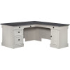 New Wood L-Shaped Desk in Glacier Oak/Rosso Slate Accents