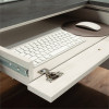 New Wood L-Shaped Desk in Glacier Oak/Rosso Slate Accents