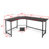 New 66' L-Shaped Gaming Desk Corner Computer Desk PC Laptop Study Table Workstation