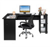 New Office L-Shaped Computer Desk Corner PC Laptop Gaming Table Home Bookshelves 53'
