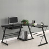New L-Shaped Desk Corner Computer Gaming PC Table Laptop W/ Keyboard Tray CPU Stand