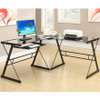 New L-Shaped Desk Corner Computer Gaming PC Table Laptop W/ Keyboard Tray CPU Stand