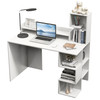 NEW 48' Modern Computer Desk Home Office Workstation w/Hutch & Storage Shelves White