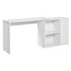 New Rotating Home Office L-Shaped Corner Desk w/ Storage Drawer Computer Table White