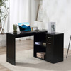 New Rotating Home Office L-Shaped Corner Desk Storage Shelves Computer Table