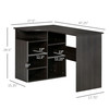 New L-Shaped Home Office Corner Computer Desk Study Table with Storage Shelf
