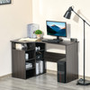 New L-Shaped Home Office Corner Computer Desk Study Table with Storage Shelf