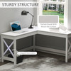 New 57' Home Office L Shaped Corner Writing Desk Table Workstation - White