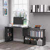 New 360° Rotating Home Office Corner Desk and Storage Shelf Combo L-Shaped Table