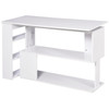 New 360° Rotating Home Office Corner Desk and Storage Shelf Combo L-Shaped Table - White Grain