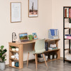 New 360° Rotating Home Office Corner Desk and Storage Shelf Combo L-Shaped Table - Maple