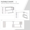 New Rotating Corner Table Shelf Combo L-Shaped I-Shape Computer Home Office, White