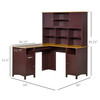 New L-Shaped Desk PC Laptop Table Multi-Usage Laptop Desk & Home Office Desk - Coffee Brown