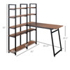 New Wooden Modern 49' Corner Writing Table with 5 Storage Shelves