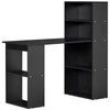 New 47' Modern Home Office Desk w/ 6-Tier Shelves, Writing Table w/ Bookshelf - Black