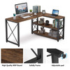 New Reversible L-Shaped Study Writing Computer Desk with Storage Shelves Home Office