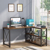 New Reversible L-Shaped Study Writing Computer Desk with Storage Shelves Home Office