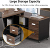 New 55" L-Shaped Large Executive Office Desk with Drawers & 47 inch File Cabinet VE