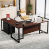 New L-Shaped Executive Desk Computer Desk with Mobile File Cabinet for Home Office