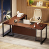 New L-Shaped Executive Desk Computer Desk with Mobile File Cabinet for Home Office