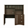 New Home Office Computer Desk with Hutch Work Study Table Storage Shelves Drawers - Walnut