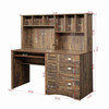 New Home Office Computer Desk with Hutch Work Study Table Storage Shelves Drawers - Dark Brown