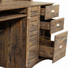 New Home Office Computer Desk with Hutch Work Study Table Storage Shelves Drawers - Dark Brown