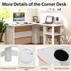 New Home Office Writing Workstation L-shaped Corner Computer Desk w/ Storage Shelves