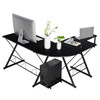 New L Shaped Desk Reversible Corner Computer Desk w/ CPU Stand Home & Office Black