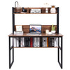 New Computer Desk w/Hutch & Bookshelf Storage Writing Desk for Home & Office Walnut