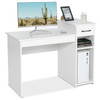 New Study Desk Laptop Table Home Office Computer Desk White w/Drawer & Storage Shelf