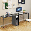 New Person Computer Desk Double Workstation Office Desk Black w/ Storage