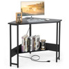 New Triangle Corner Computer Desk Workstation w/ USB Ports& Power Outlet for Office