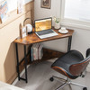 New Triangle Corner Computer Desk Workstation w/ USB Ports& Power Outlet for Office - Rustic Brown