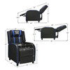 Gymax Massage Gaming Recliner Chair Racing Single Lounge Sofa Home Theater Seat Blue
