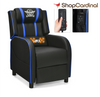 Gymax Massage Gaming Recliner Chair Racing Single Lounge Sofa Home Theater Seat Blue