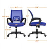 Smile Mart Adjustable Mid Back Mesh Swivel Office Chair with Armrests, Blue