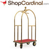 New Hotel 6" Solid Wheels Stainless Steel Gold Chrome Finish Red Carpet Luggage Cart