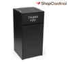 Displays2go 36 Gallon Commercial Waste Bin, Restaurant & Food Court Common Areas, Recycling & Tray Storage, Black (LCKDCHTTBK)