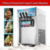 Commercial 3 Flavors Soft Serve Ice Cream Machine Soft Ice Cream Maker 16-18L/H